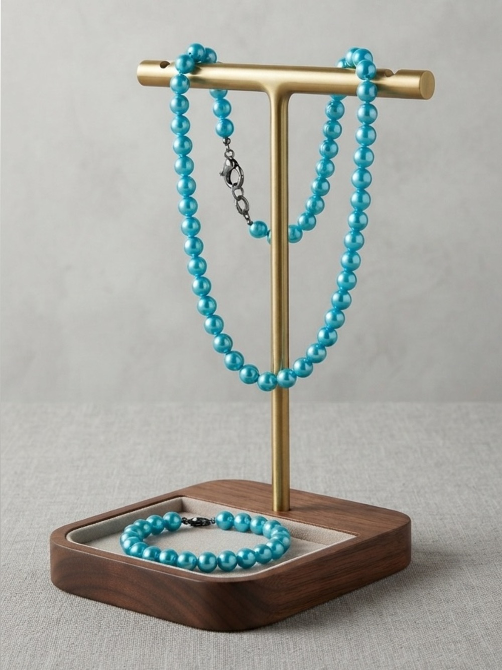 Tiffany Blue Teal Freshwater Cultured Pearl Necklace & Bracelet Set